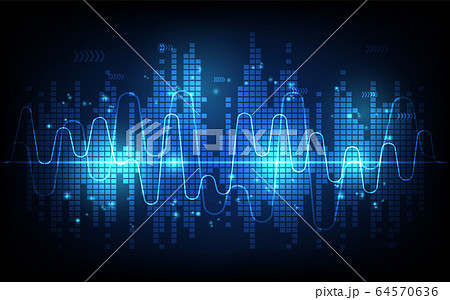 Sound wave rhythm background, technology concept, futuristic digital innovation background vector illustration 64570636