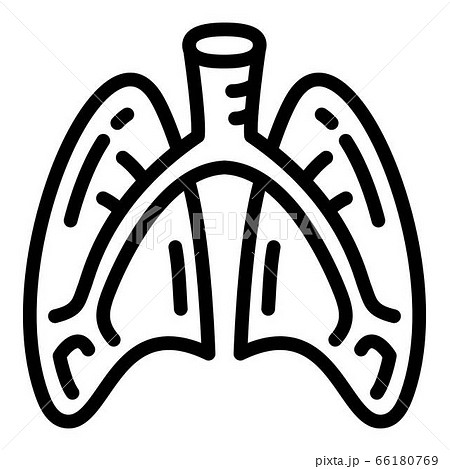 Lungs icon, outline style 66180769