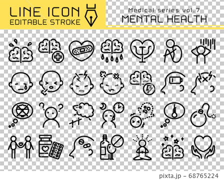 Line Icon Medical Series Vol.7心理健康 68765224