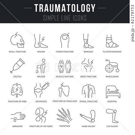 Set Vector Line Icons of Traumatology. 62179753