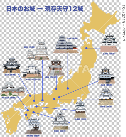 Japanese castles-12 castle towers 63207453