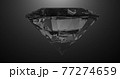 Beautiful large crystal clear shining round cut diamond, rotates against a black mirror isolated background. Close up side view. Seamless loop 4k cg 3D animation 77274659