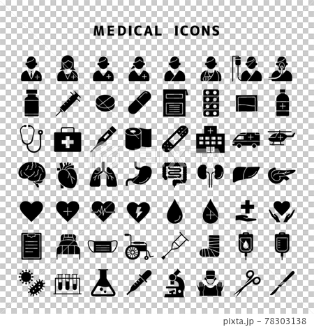 Medical icon set silhouette 78303138