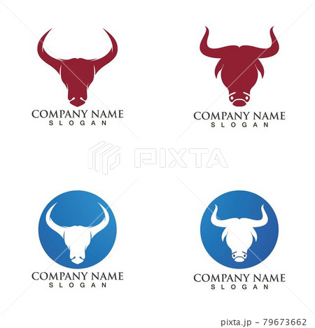 Bull horn devil  logo vector  image 79673662