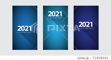 2021 Happy new year vertical banner background set or greeting card with text. vector 2021 new year numbers isolated on vertical background. New year Stories design template set 71938393