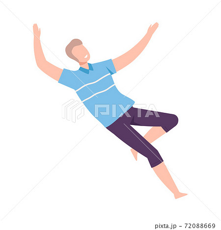 Young Male Soaring and Flying in the Air Dreaming Vector Illustration 72088669