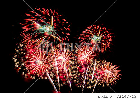 Abstract colorful firework display for celebration anniversary 72147715