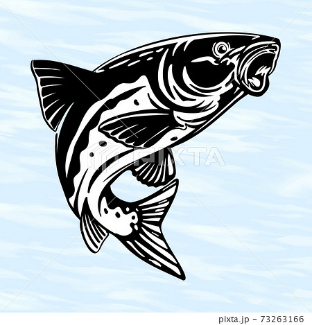 Fishing Logo, Fish jumping isolated on white background 73263166