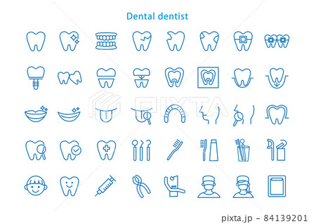 歯科 アイコン 歯医者 歯科医院 イラスト 素材 ベクター デザイン 84139201