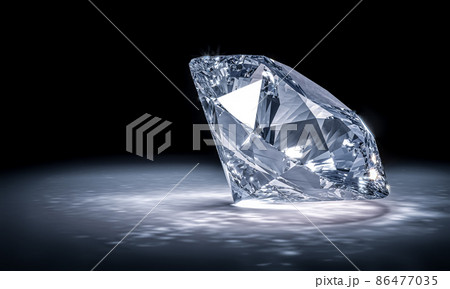 diamond with reflections on black. 86477035