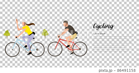 Vector Illustration Material: Cycling Person 86491158