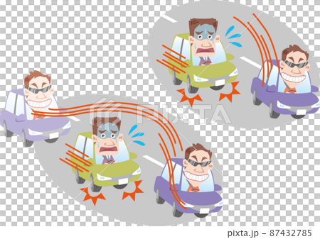 交通安全＜あおり運転・無理な追い越し（ビジネスマン）＞ 87432785
