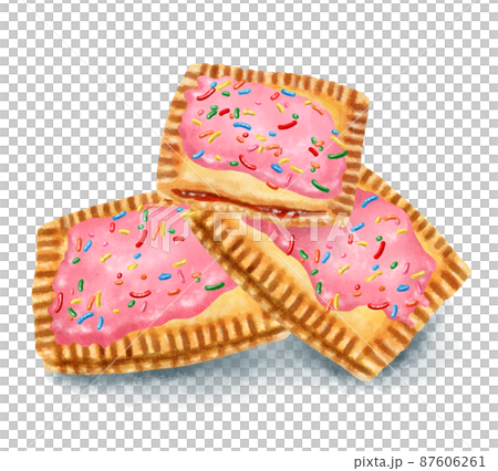 Decorated homemade pop-tart watercolor illustration 87606261