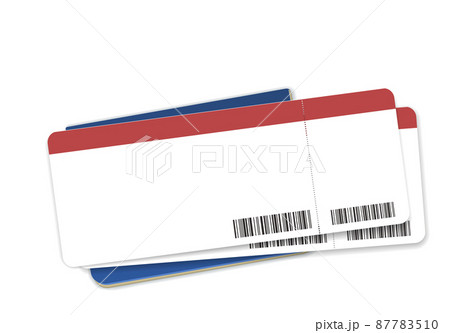 Airplane tickets blank template with passport. Flight boardng pass on white. vector 87783510