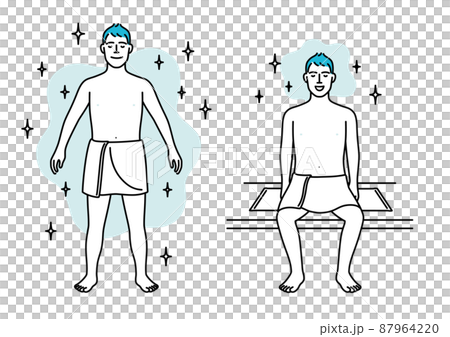 サウナで整う人 リラックス 3色 87964220