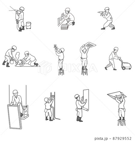 設備工事11種類-モノクロ 87929552