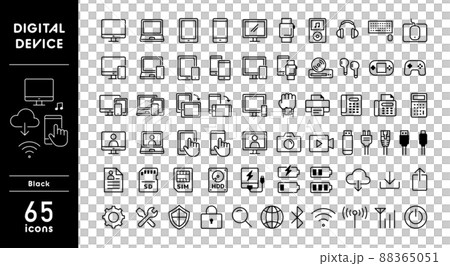 Digital device icon set 88365051