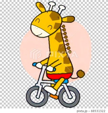 Illustration of a cute giraffe riding a bicycle 88531322