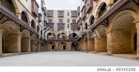 Facade of caravansary (Wikala) of Bazaraa, , Medieval Cairo, Egypt 89342208