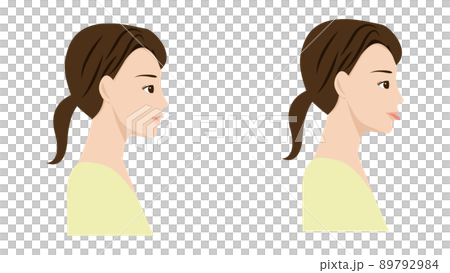 Vector illustrations of faces without facial lines for dentistry, oral hygiene, cosmetic surgery, etc. 89792984