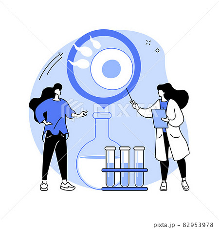 Test tube fertilization abstract concept vector illustration. 82953978