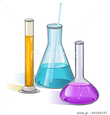 Laboratory flasks glassware concept 94399247