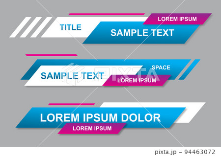 Modern geometric lower third banner template design. Colorful lower thirds set template vector 94463072