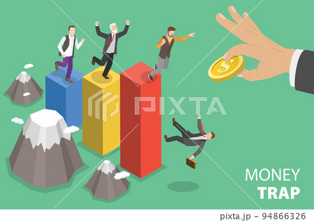 3D Isometric Flat Vector Conceptual Illustration of Money Trap 94866326