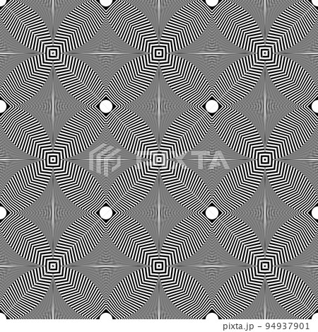 Abstract Seamless Op Art Geometric Pattern. Striped Lines Texture. 94937901