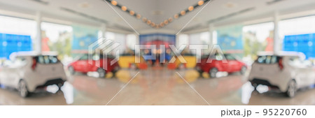 new cars in showroom interior blurred abstract background 95220760