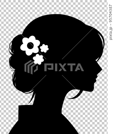 Woman's profile silhouette Japanese clothing 95704387