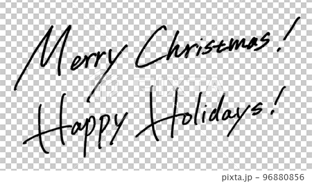 Merry Christmas! Happy Holidays! Vector handwritten characters 96880856