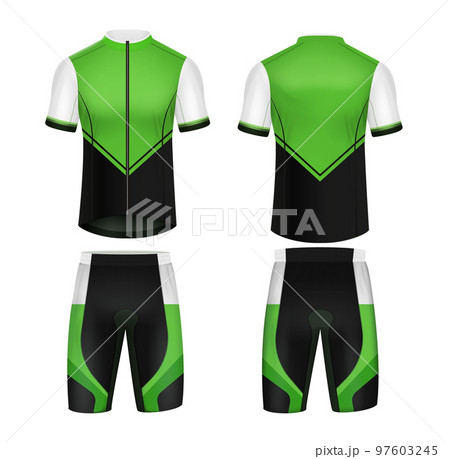 Cycling Jersey Realistic Set 97603245