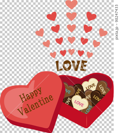 Valentine boxed heart chocolate with heart 98247433