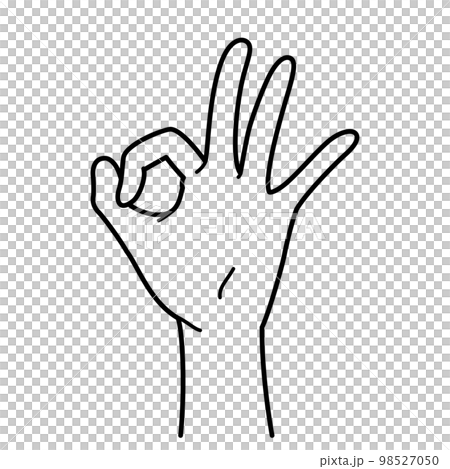 Hand gesture ok sign black and white 98527050