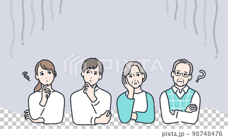 Simple vector illustration material of a worried family 98748476