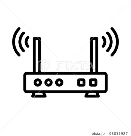 無線電波を発信しているルーターアイコン。インターネットアクセスポイント。ベクター。 98851927