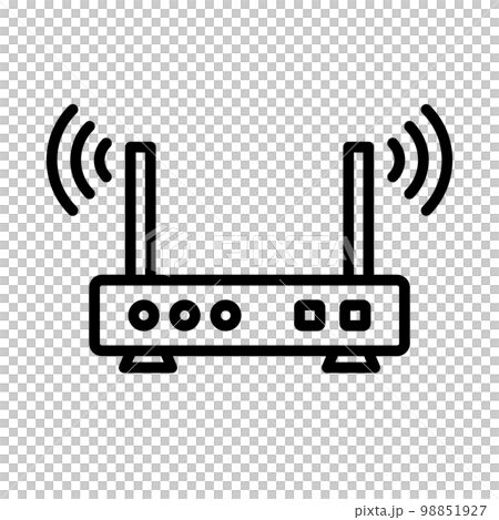 無線電波を発信しているルーターアイコン。インターネットアクセスポイント。ベクター。 98851927