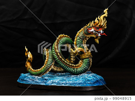 King of naga, naka  Thailand dragon or serpent king in the dark 99048915