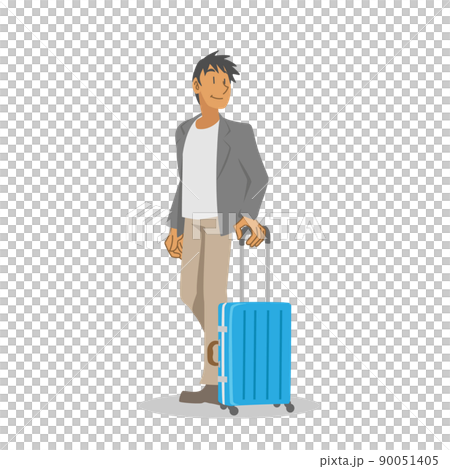 Asian businessman going on a business trip with a suitcase 90051405