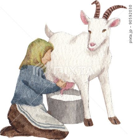 Goat milk and cheese farm watercolor png 90592030