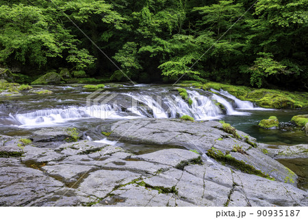 綺麗な水に癒やされる菊池渓谷（熊本県菊池市） 90935187