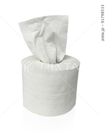 toilet paper, tissue paper roll isolated on white background 91798533