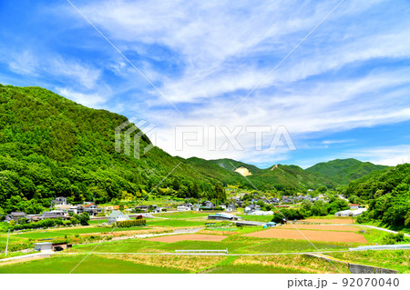 長野県佐久穂町大日向の町並み／学校方面を望む(長野県佐久穂町)【2022.6】 92070040