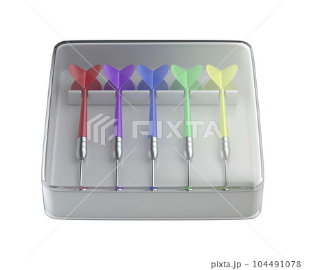 Plastic box with five darts 104491078