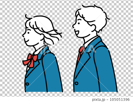 Profile simple illustration of male and female students 105051396