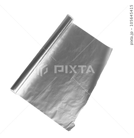 A roll of kitchen aluminum foil 105645415