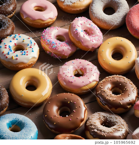 Close up of assorted donuts 105965692