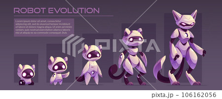 Ai robot character evolution infographic vector 106162056