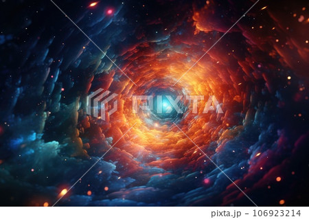 Orbit of Universe colourful abstract background. Generative AI 106923214